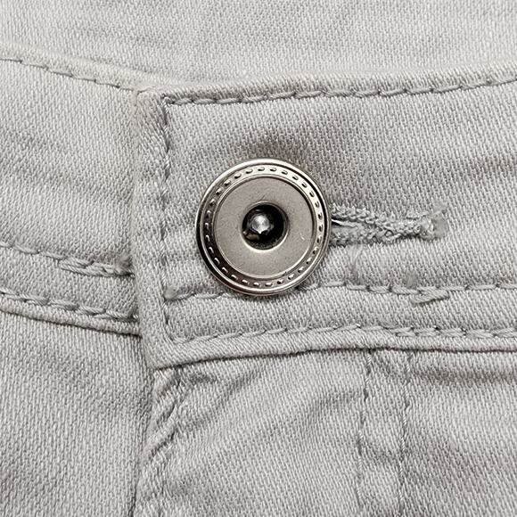 Christopher & Banks Skirt Womens 6P PETITE Light Gray Midi Pencil Stretch Denim - Picture 3 of 9